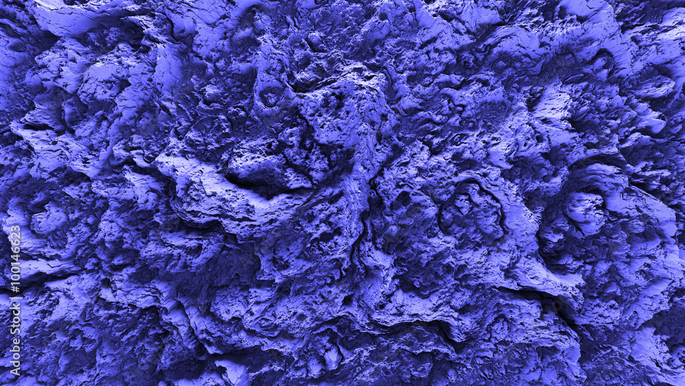 Aufkleber 3d render of abstract planet surface with high detailed relief made with displacement noise
