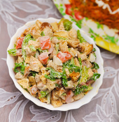 mixed salad on a blur backgrounds
