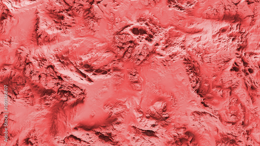 Aufkleber 3d render of abstract planet surface with high detailed relief made with displacement noise