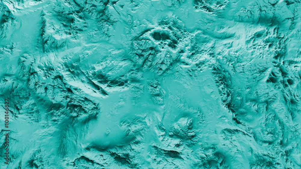 Aufkleber 3d render of abstract planet surface with high detailed relief made with displacement noise