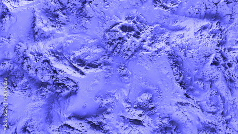 Aufkleber 3d render of abstract planet surface with high detailed relief made with displacement noise