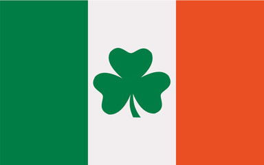 Ireland flag with clover