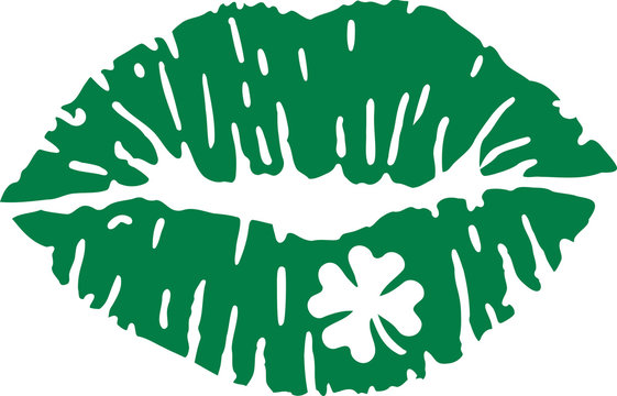 Green kiss with clover