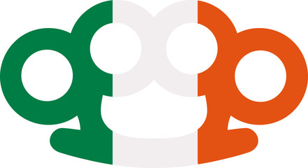 Brass knuckles in irish colors
