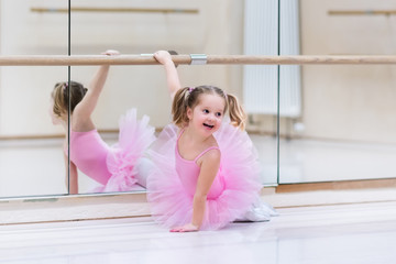 Little ballerina at ballet class