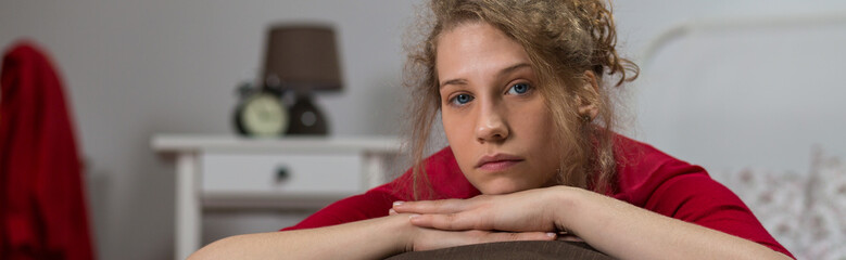 Young woman being bored