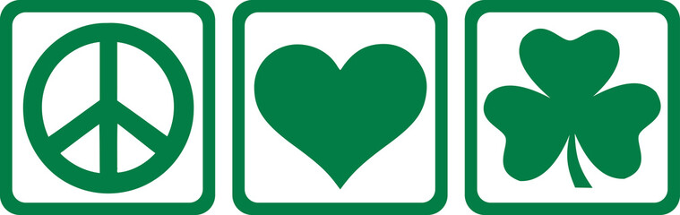 St. Patrick's Day triple - peace love shamrock