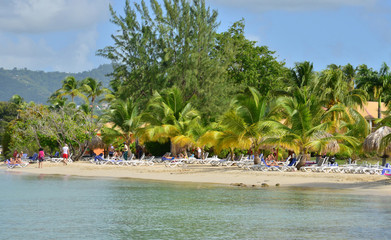  Martinique, picturesque village of Sainte Anne in West Indies