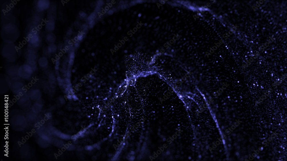 Poster abstract bright particle background with depth of field