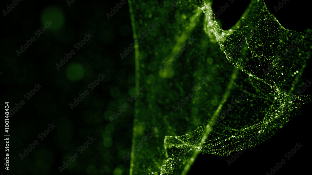 Poster abstract bright particle background with depth of field