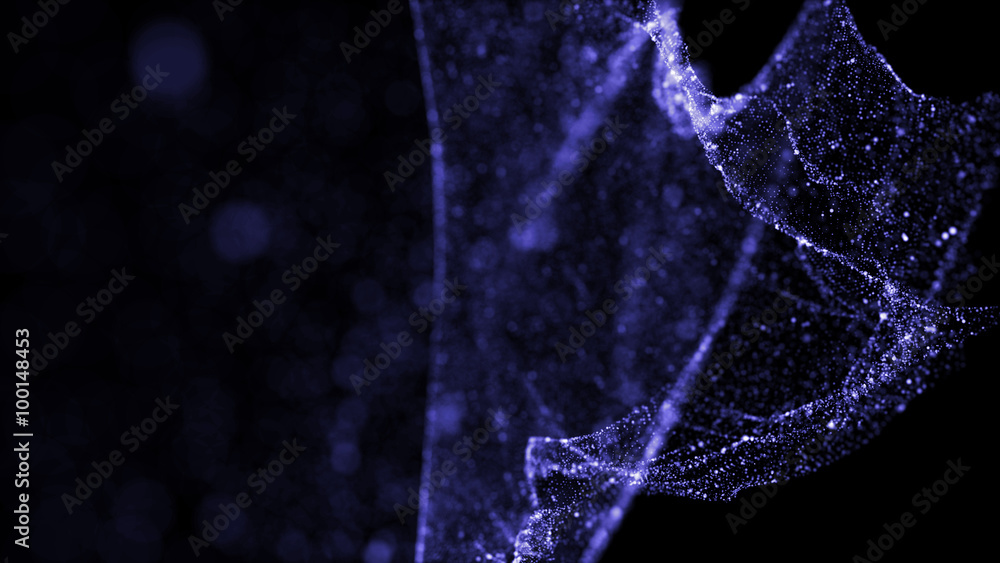 Poster abstract bright particle background with depth of field