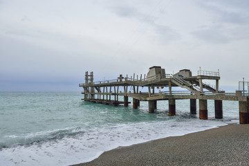 Old pier on the Black Sea