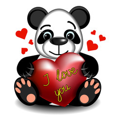 Love Panda with heart