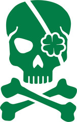 Green St. Patrick's Day skull - obrazy, fototapety, plakaty