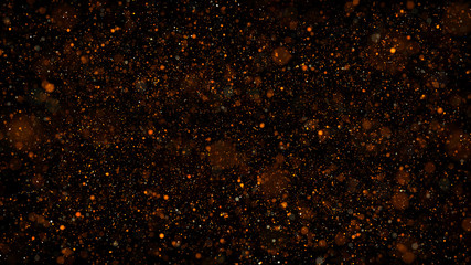 a lot of small shiny particles with different scale covered dark background