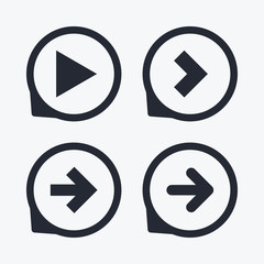 Arrow icons. Next navigation signs symbols.