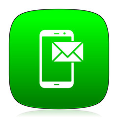 mail green icon for web and mobile app