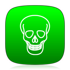 skull green icon for web and mobile app