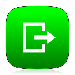 exit green icon for web and mobile app