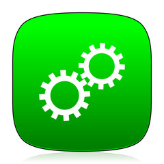 gear green icon for web and mobile app