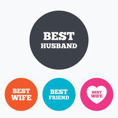 Best wife, husband and friend icons.