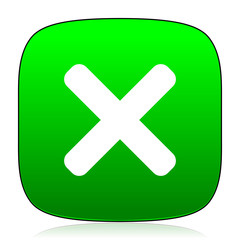 Fototapeta premium cancel green icon for web and mobile app