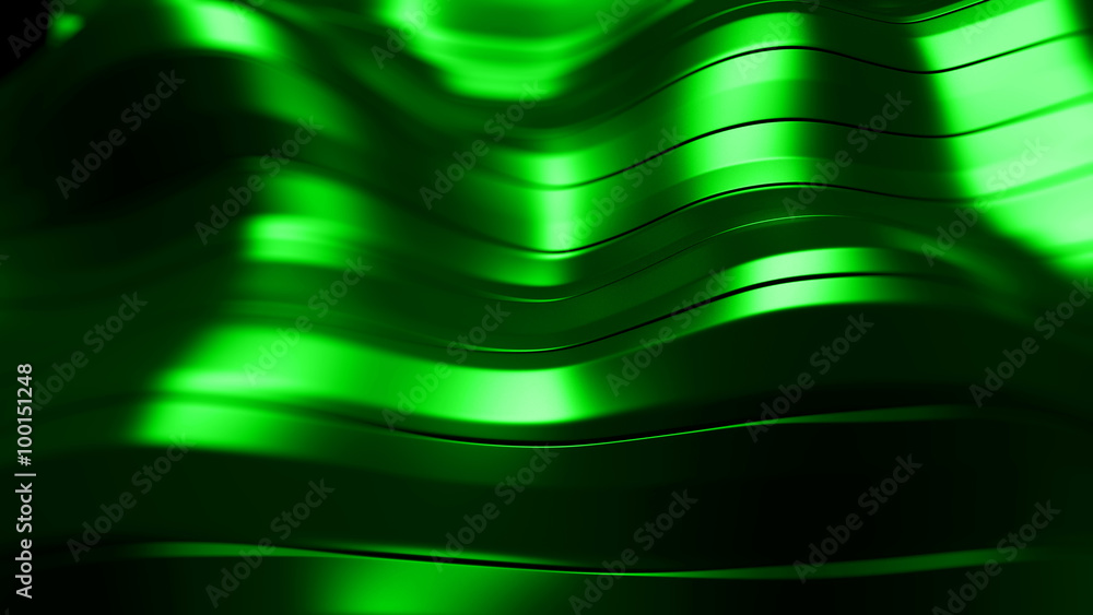 Aufkleber 3d rendered waving shape background made of parallel long rectangles