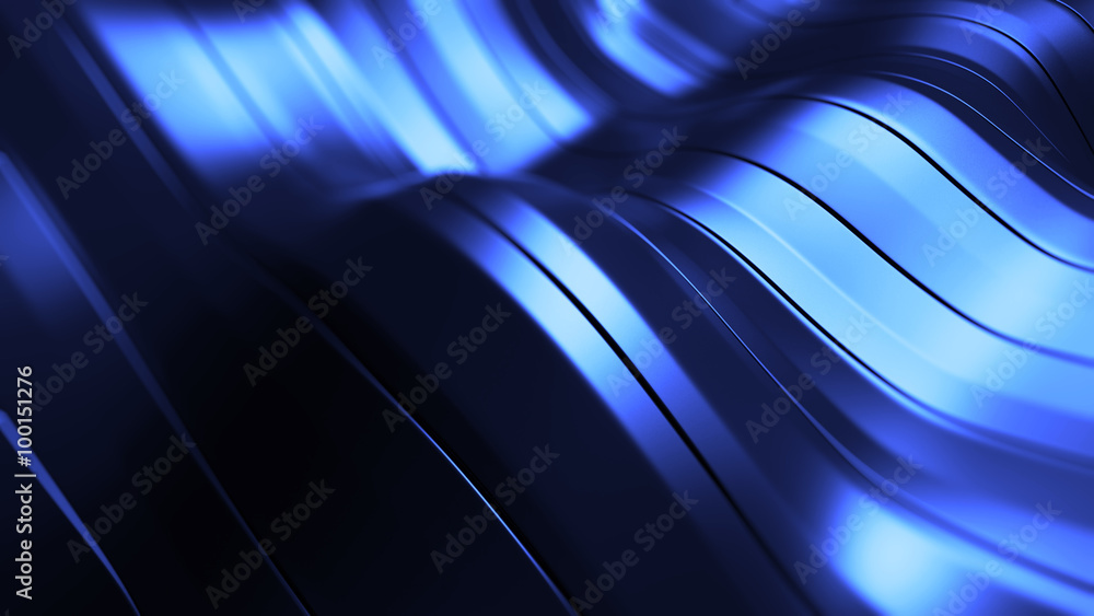 Aufkleber 3d rendered waving shape background made of parallel long rectangles
