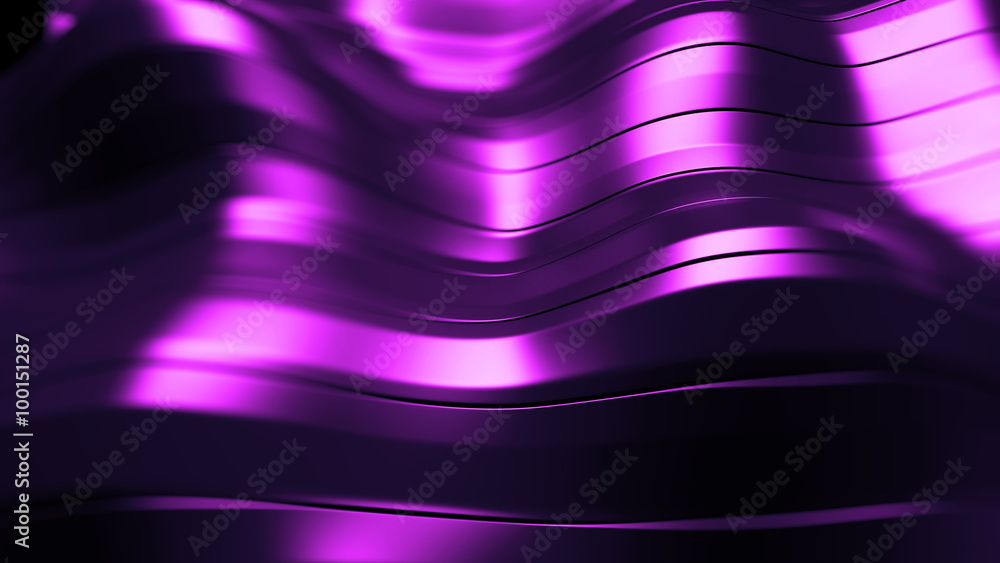 Aufkleber 3d rendered waving shape background made of parallel long rectangles