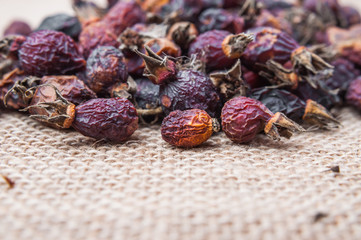 Dried berries of the medicinal wild rose