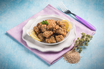 swordfish croquettes with sesame seeds