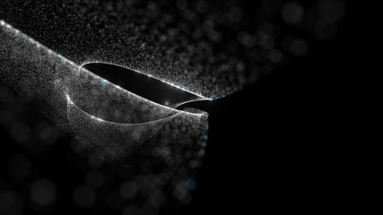 abstract particle background, 3d render with depth of field, glow and randomize elements
