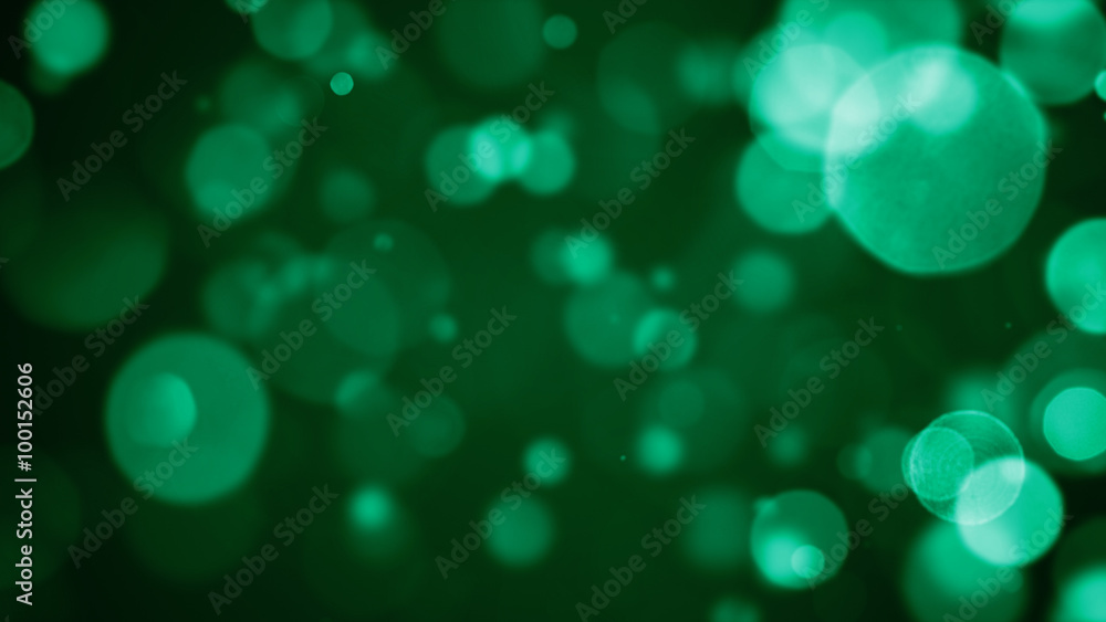 Poster bokeh background with different iris forms particles, blurred with depth of field effect