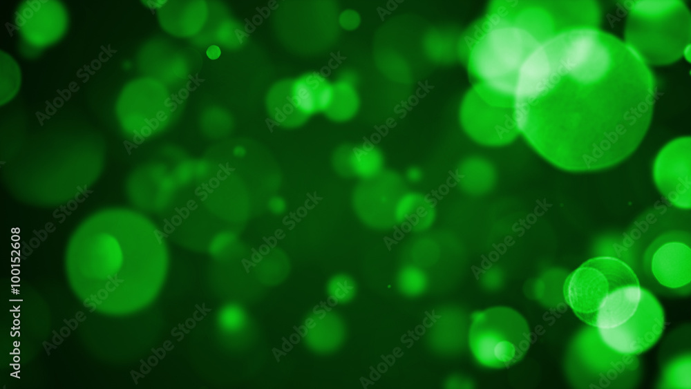 Poster bokeh background with different iris forms particles, blurred with depth of field effect