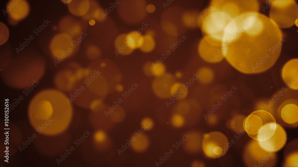 Poster bokeh background with different iris forms particles, blurred with depth of field effect