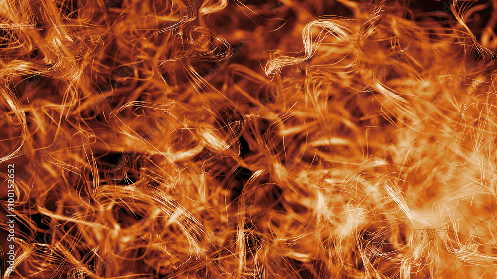 Poster abstract macro background made of an array of a large number of branched filaments with depth of fie