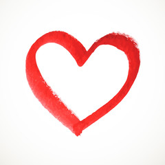 Watercolor heart on a white background card
