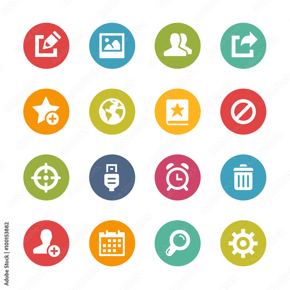 Canvas Prints web and mobile icons 2 -- fresh colors series