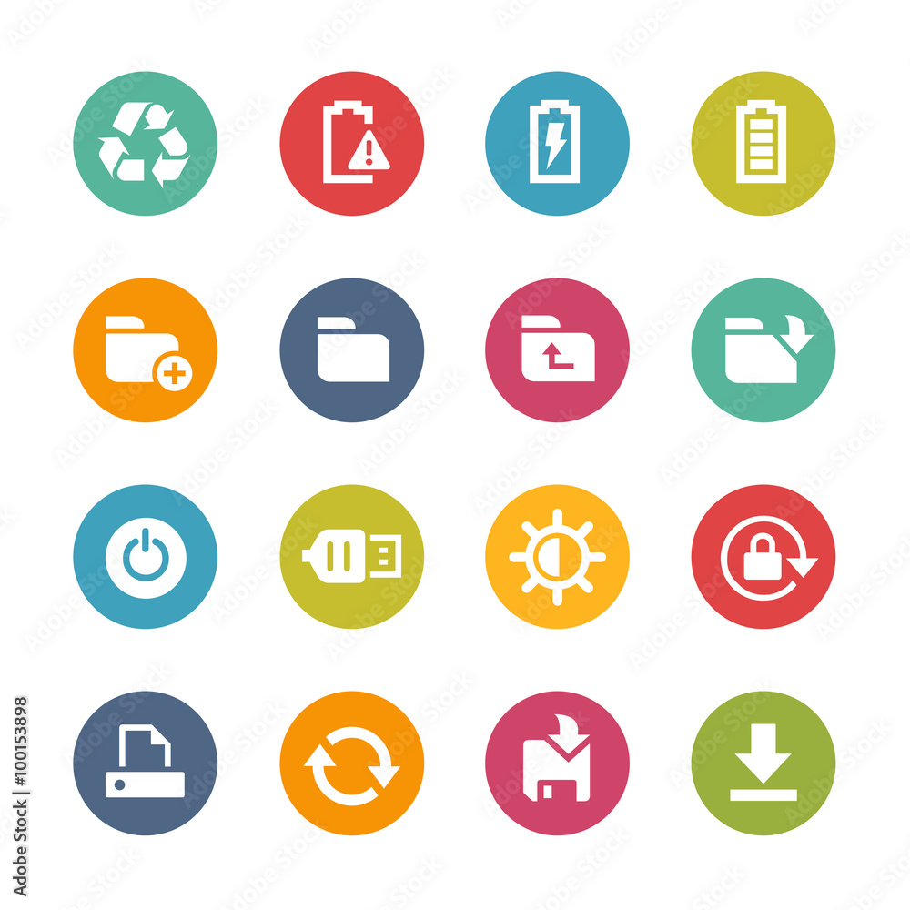 Canvas Prints web and mobile icons 3 -- fresh colors series