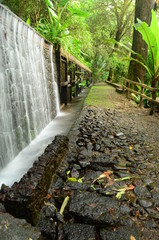 Fototapeta na wymiar Corridor of water walls in the national park