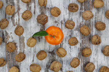 Walnuts and mandarin