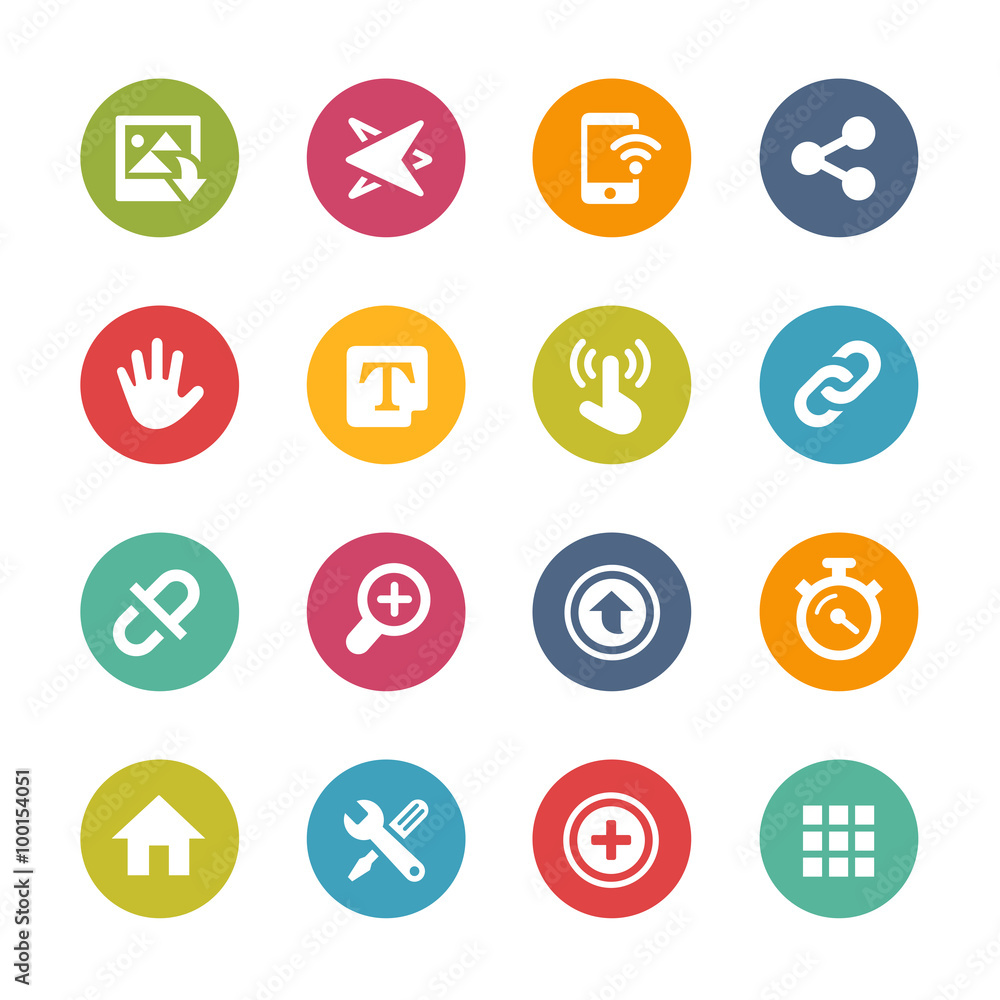 Canvas Prints web and mobile icons 10 -- fresh colors series