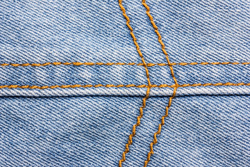 Blue jeans fabric closeup texture.
