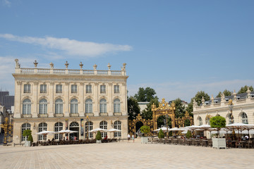 A café terrace on Place Stanislas in Nancy, Lorraine, France