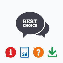 Speech bubble best choice icon. Special offer.