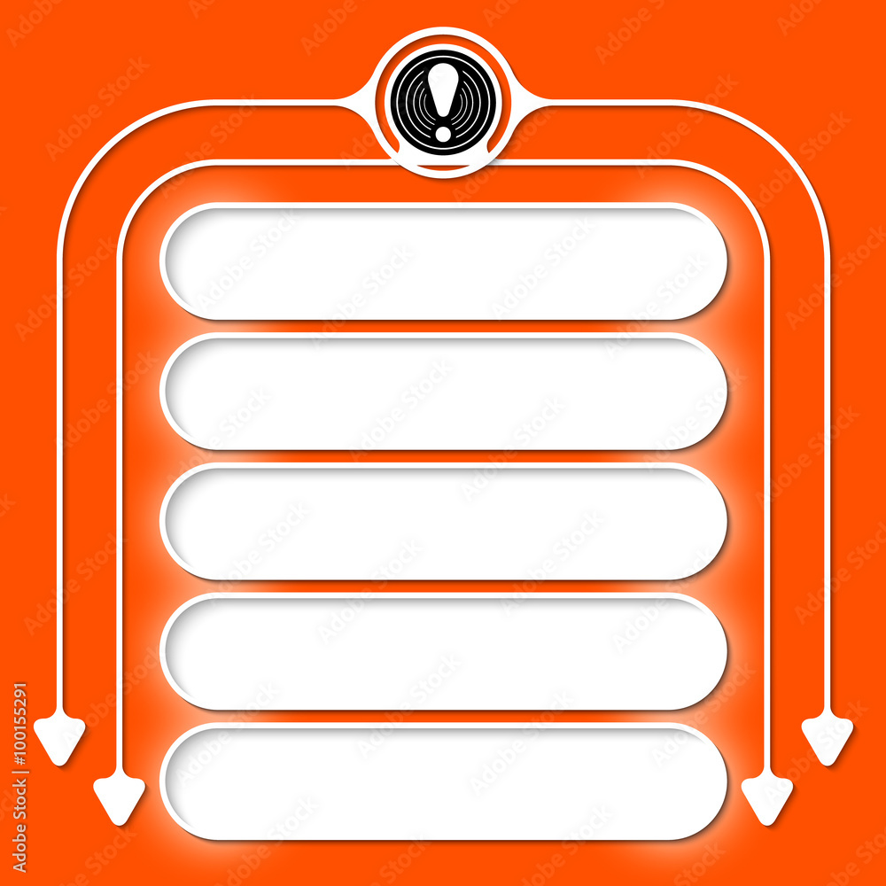 Poster five frames for your text and exclamation mark