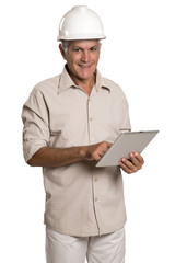 Portrait of a business man using a tablet