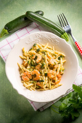 trofie with zucchinis and shrimp