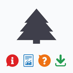 Christmas tree sign icon. Holidays button.
