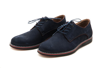 Man's Classic Leather Shoes Isolated on White Background